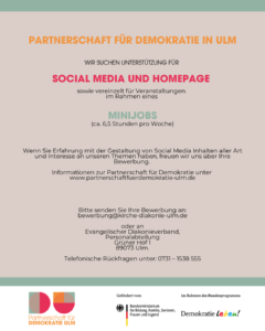 Übersicht über die Tätigkeiten des Minijobs Social Media und Homepage.